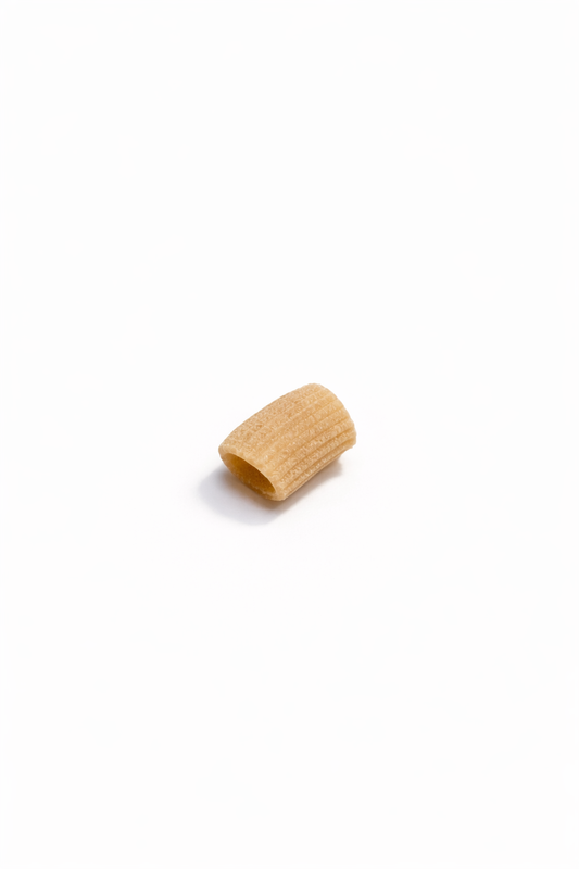 Single piece of pasta on a white background, Shortie