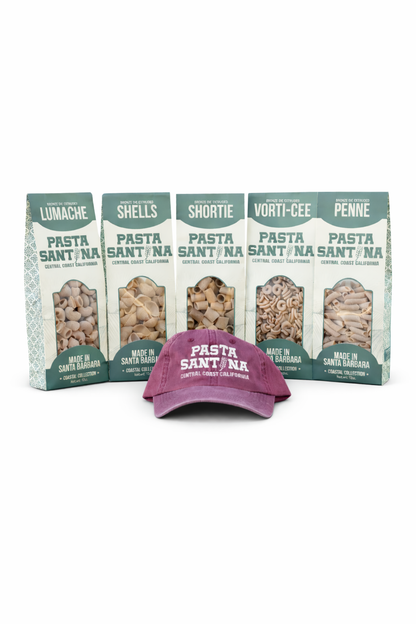 Pasta Santina Bundle packaging with a purple cap on a white background
