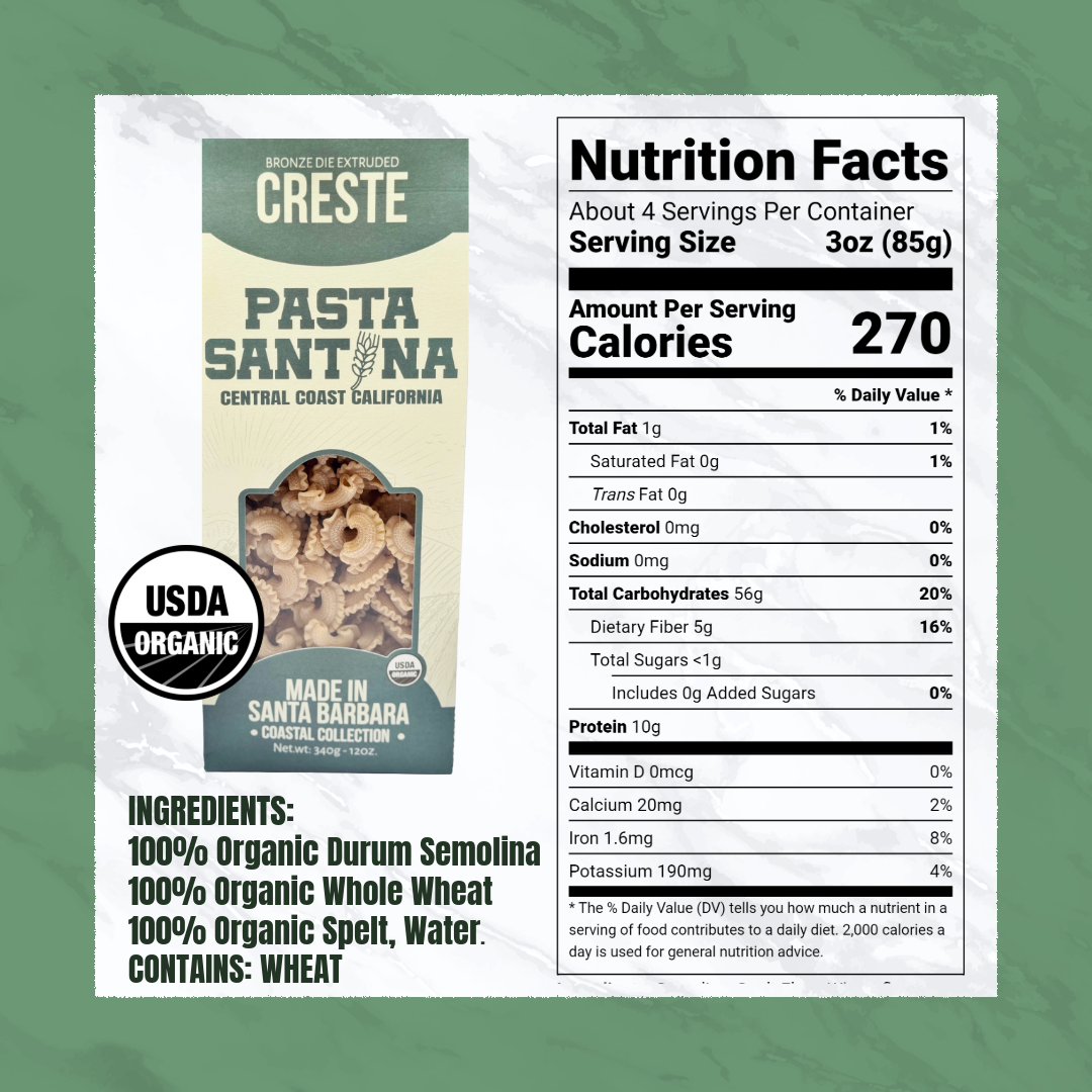 Nutritional Value with a picture of Creste Pasta