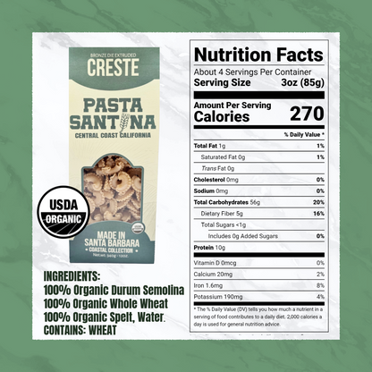 Nutritional Value with a picture of Creste Pasta