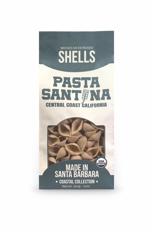 Pasta Santina Shells packaging on a white background